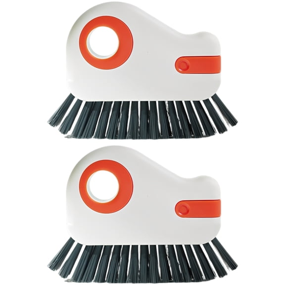 2 Pcs 2 in 1 Groove Cleaning Brush Set, Window Track Cleaning Tool with Hidden Scraper, Hard Bristle Crevice Brush for Sliding Door Gaps, Sinks, Kitchen Hoods
