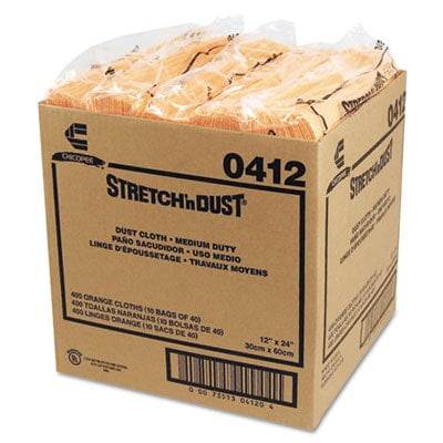 Chix Stretch 'n Dust Cloths, 11.63 x 24, Yellow, 40 Cloths/Pack, 10 Packs/Carton