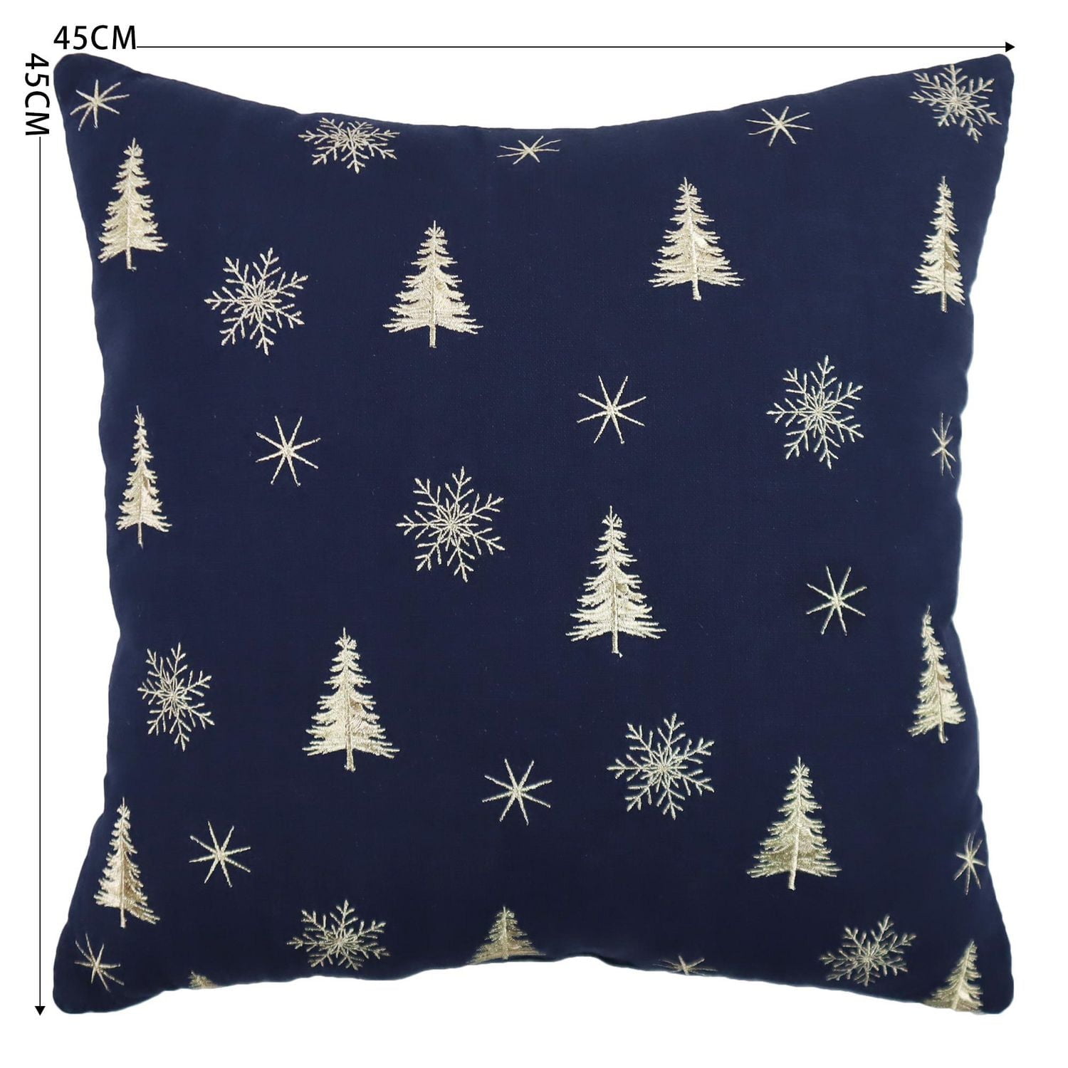 Holiday Time Décor Cushion 18x18 inch Trees Snowflakes Cushion