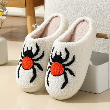 

Mushroom Fashion Winter Smiley Heart Cotton Slippers Women Wholesale Indoor Home Rainbow Plush Warm Slippers Halloween Ghost Face