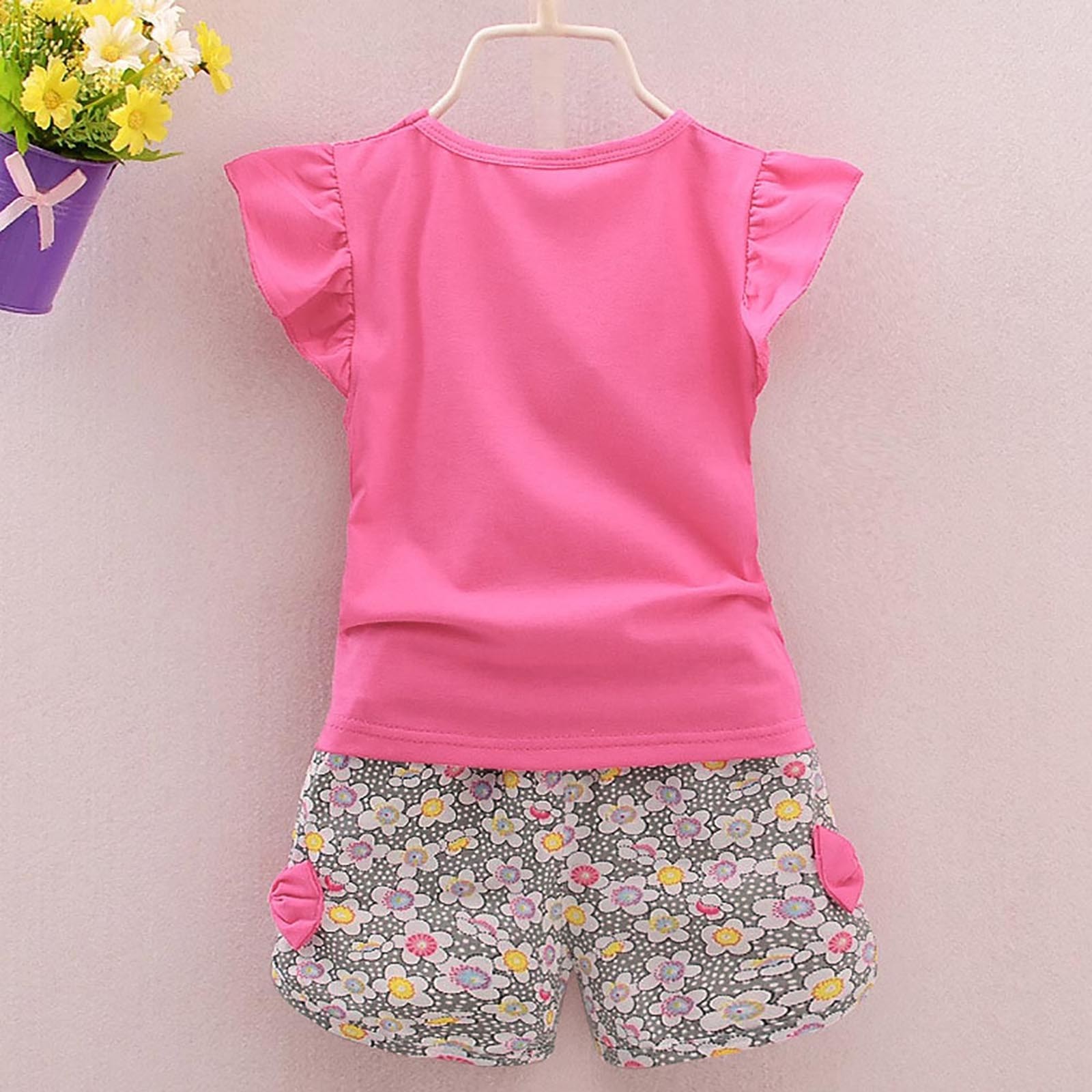 ZHAGHMIN Outfits For Kids T-Shirt Lolly Girls 2Pcs Pants Toddler Outfits Set Baby Clothes Kids Tops+Short Girls Outfits&Set Baby Wrap For Girls 8 Girls Outfits Baby Blankets For Girls Size Small Gir - image 3 of 9