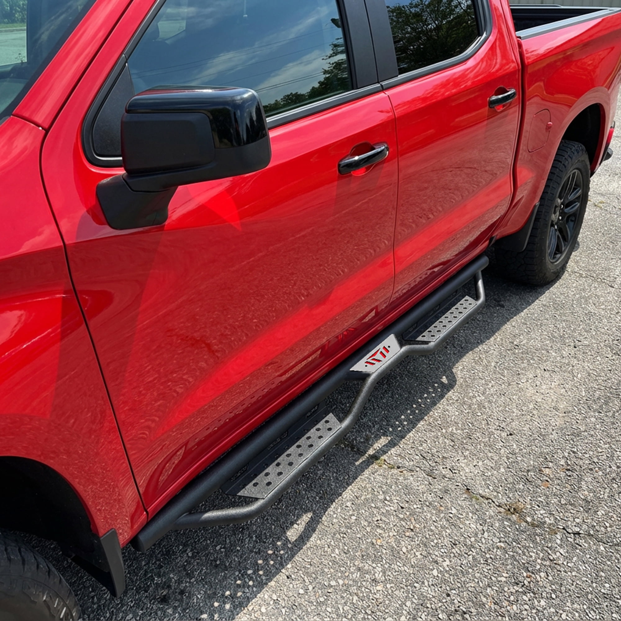 Drop Running Boards Side Steps Compatible with 2015 - 2026 Chevy Colorado & GMC Canyon Crew Cab (4 Full Size Doors),Two Stairs Design Bolt-on Side Steps Nerf Bar Black Powder Coated
