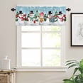 thumbnail image 7 of Cute Snowman Kitchen Curtains and Valances Set, Snowflake Winter Blue Christmas Rod Pocket Window Valance 18 Inch Window Curtain Panels for Living Room Bedroom Laundry, 27.5x24in, 3 Pieces, 7 of 7