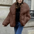 thumbnail image 7 of Pincandy Women's Faux Fur Coat Fluffy Faux Fur Jacket Long Sleeve Lapel Furry Winter Jackets Shaggy Parka Short Coat, 7 of 7