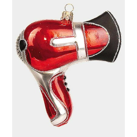 - Hair Dryer Polish Mouth Blown Glass Christmas Ornament Barber Stylist Decoration