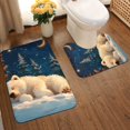 thumbnail image 2 of Honeii Starry Sky Sleep White Bear Pattern Bathroom Anti-Skid Pad Bathroom Mat Vintage Seamless Pattern Not-Slip Toilet Rug Set, 2 of 6