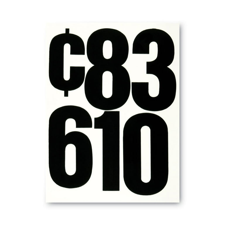 Press-On Vinyl Numbers, Self Adhesive, Black, 6 Press-On Vinyl Numbers, Self Adhesive, Black, 6