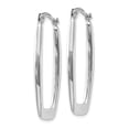 thumbnail image 2 of Real 14kt White Gold Polished 2.25mm Rectangle Hoop Earrings; for Adults and Teens; for Women and Men, 2 of 4