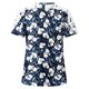 thumbnail image 4 of Camisas de Manga Corta para las Mujeres Impresión Cuello Redondo Suéter Encaje Blusa, Top Casual para el Hogar Y Diario, 4 of 9