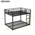 thumbnail image 4 of Full over Full Metal Bunk Bed, Low Bunk Bed with Ladder, Black(Old SKU:MF197034AAB), 4 of 10