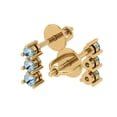 thumbnail image 2 of 14K Solid Gold Screw Back Stud Earrings for Women | 0.42 cttw Round Cut Simulated Blue Diamond | Yellow Gold, 2 of 5