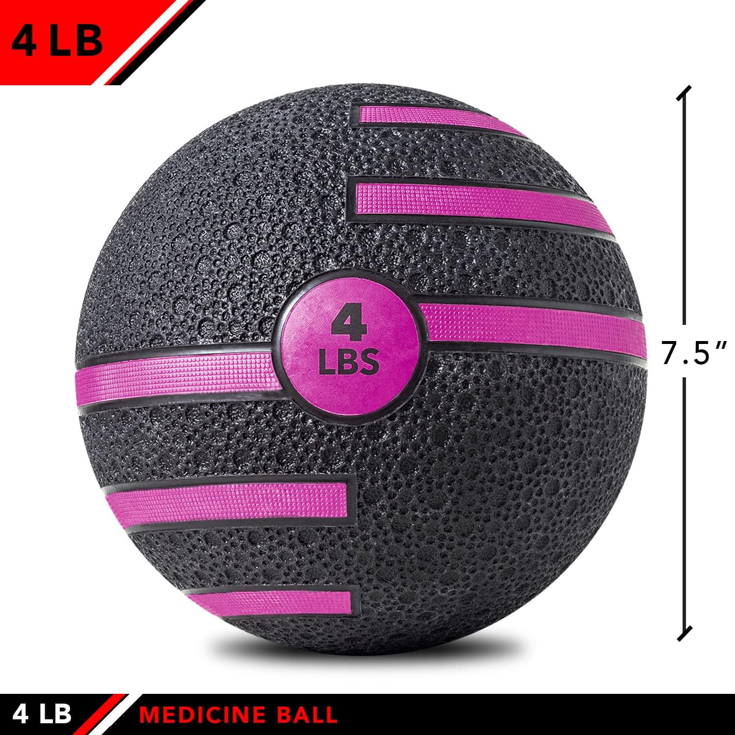 JFIT Medicine Exercise Ball with Dual Texture, 4 LB