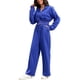 thumbnail image 4 of Conjuntos de chándal para mujer ATHLECHIC de 2 piezas, sudadera corta y pantalones anchos, conjuntos de entrenamiento y lounge, color azul, 4 of 4