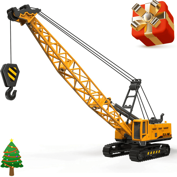 Crane Toy Construction Toy Truck, Diecast Construction Vehicles for Kids Sandbox Car Toy for Boy, Birthday Gift for Age 3 and Up Children Kids Toddler Present