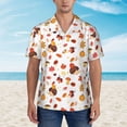 thumbnail image 4 of Daiia Autumn Maple Leaf with Hedgehog Hawaiian Shirt for Men Gentle Cotton Regular Short Sleeve Casual-Medium, 4 of 9