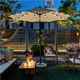 thumbnail image 3 of Renwick 9ft Tan Octagon Patio Market Umbrella, LED Lights, 3 of 12