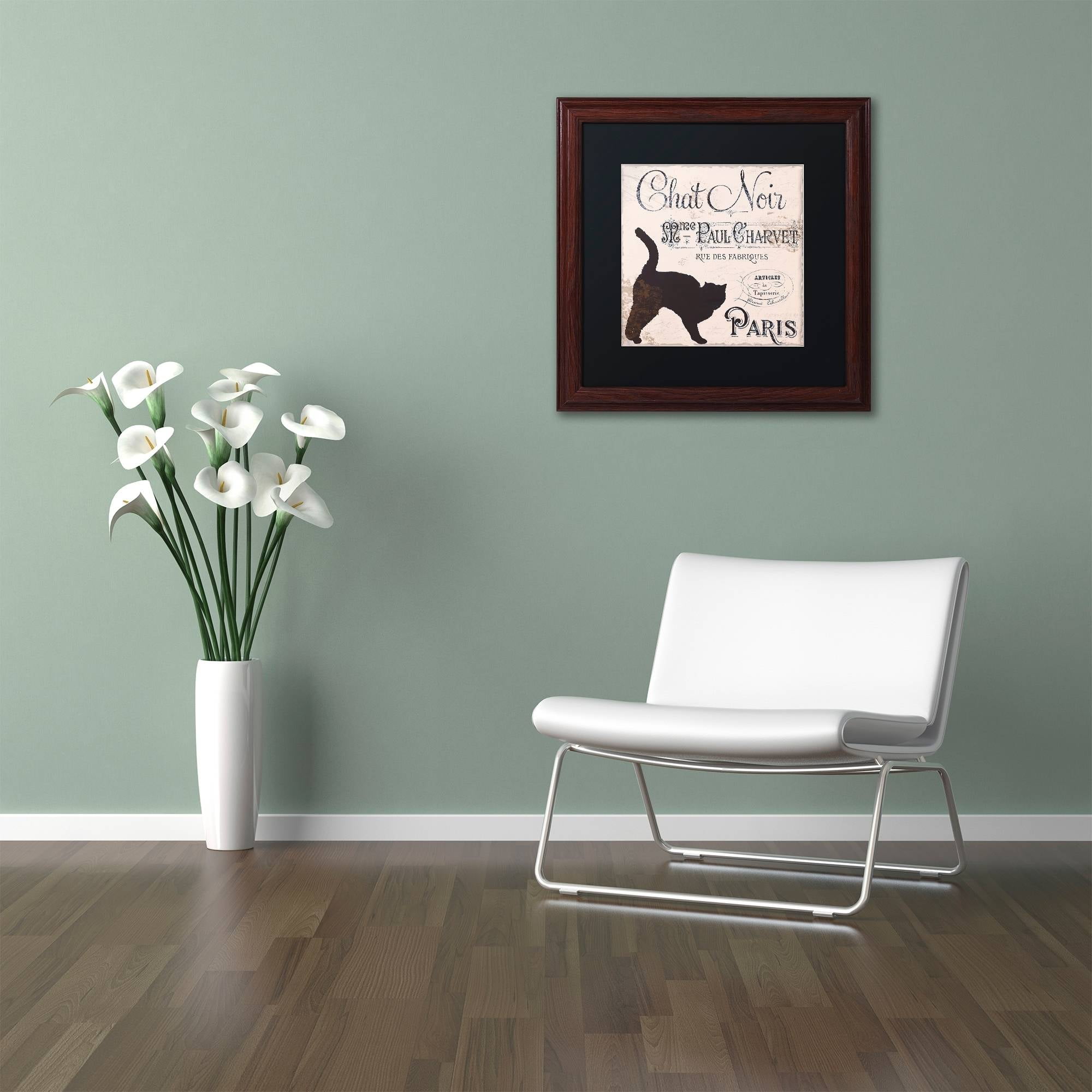 Trademark Fine Art "Les Chats II" Canvas Art by Color Bakery Black Matte, Wood Frame
