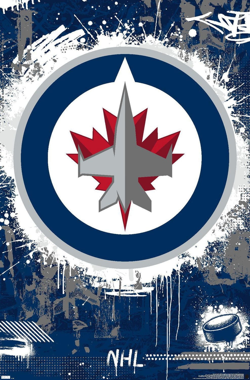 NHL Winnipeg Jets - Maximalist Logo 23 Wall Poster, 22.375" x 34"