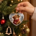 thumbnail image 6 of Tyidzon Highland Cow Christmas Ornament, Heart Shape Flat Acrylic Print with Hanging Cord for Highland Cow Lovers and Tree Decoration, 3.15 in, 6 of 7