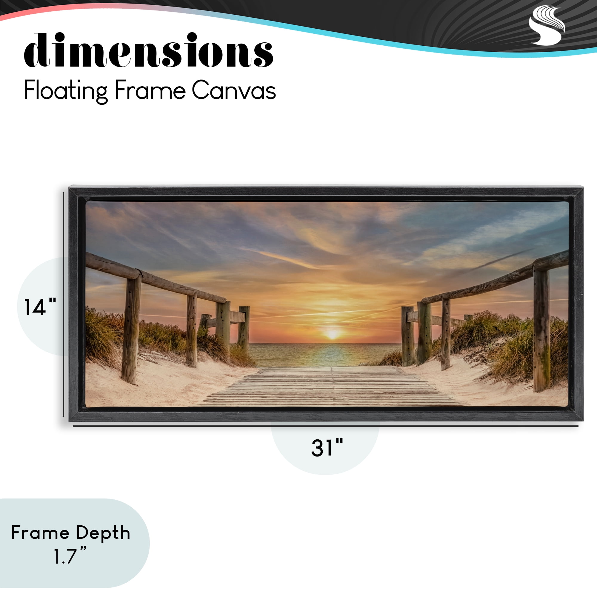 Stupell Industries Pathway To Sunset Black Framed Floater Canvas Wall Art, design by Mike Caliascibetta