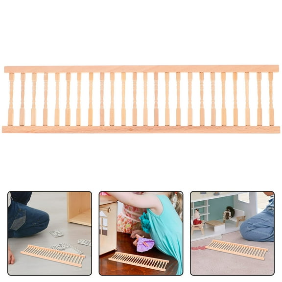 Tineasur 1:12 Scale Dollhouse Handrail Easy Installation Beige Birch