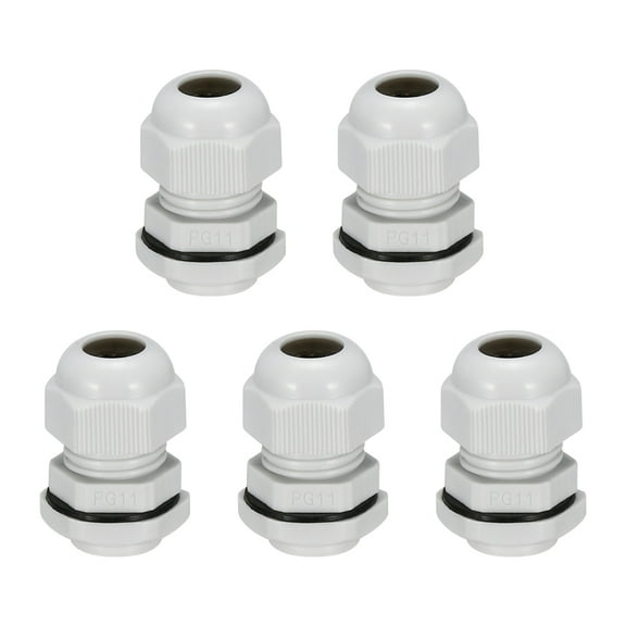 5Pcs PG11 Cable Gland Waterproof Joint Adjustable White for 5mm-10mm Dia Wire