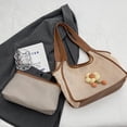 thumbnail image 2 of Bolso de hombro para mujer Bolso con asa superior tejida hueca a la moda (marrón), 2 of 6