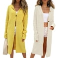 thumbnail image 2 of Women's Long Sweater Cardigan Oversized Fall Dressy Coatigan Light Casual Hooded Knit Outwear Open Front Button Sweater, 2 of 5