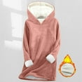 thumbnail image 2 of VNKIDY Sweatshirt Women Hooded Pullover Winter Warm Soft Long Sleeve Casual Outerwear Solid Color Fashionable Streetwear, 2 of 3