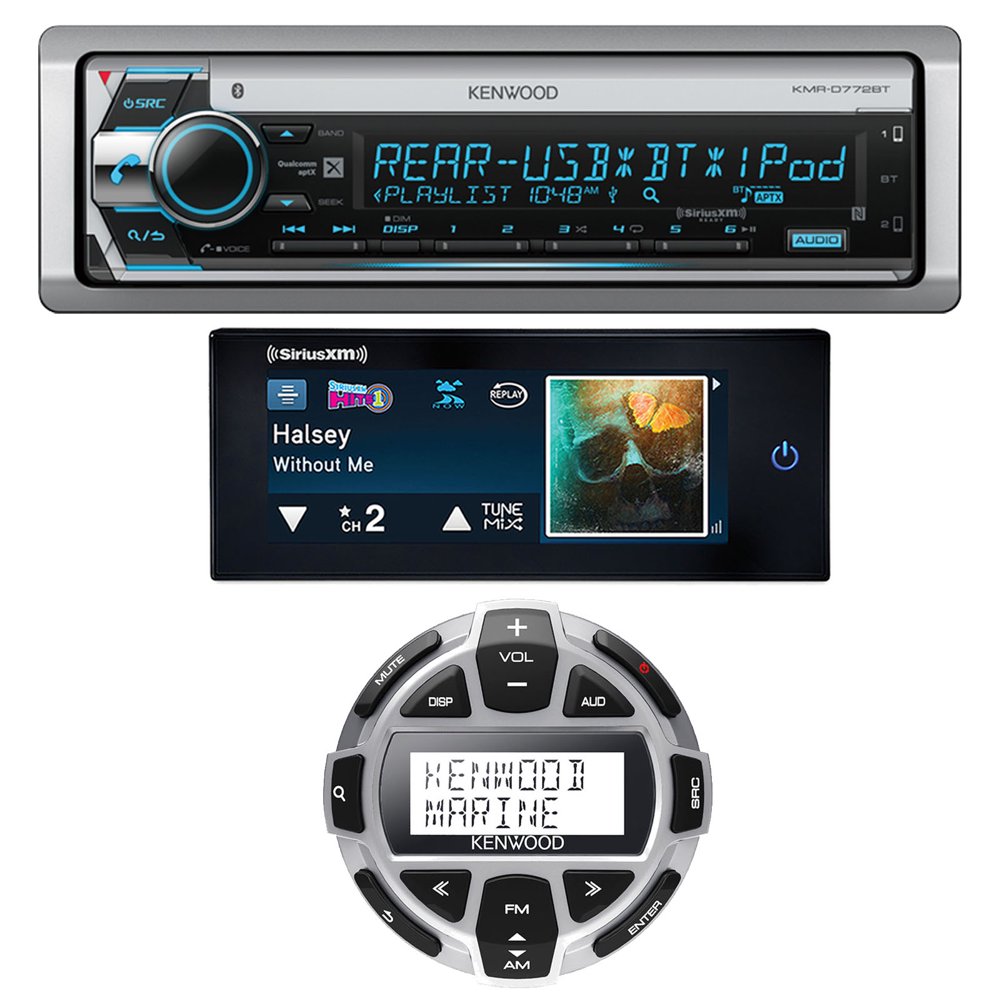 Kenwood DIN Marine USB CD Bluetooth Receiver, Digital Wired Remote