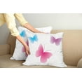 thumbnail image 2 of Ambesonne Animal Throw Pillow Cover 2 Pack, Wings Life Theme, 24", Dried Rose Pink and Blue, 2 of 7