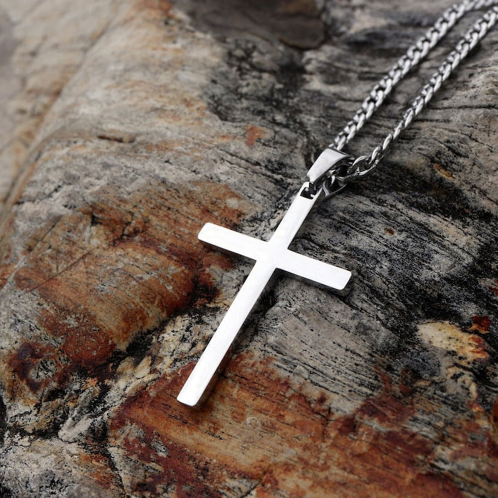 Silver Orthodox Cross Necklace Crucifix Pendant Men Greek Orthodox Sterling  Silver Cross - Etsy