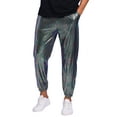 thumbnail image 5 of INSPIRE CHIC Metallic Pants for Men's Drawstring Waist Shiny Sequin Joggers Multicolor 30, 5 of 5