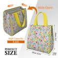 thumbnail image 3 of Pioneer Flower Floral Print Pattern Insulated Lunch Bag for Women & Adults,Large Portable Soft Cooler Lunch Bag,Thermal Food Storage Tote with Pearl Cotton,8.66L,8.75x5.75x9.5 Inch, 3 of 6