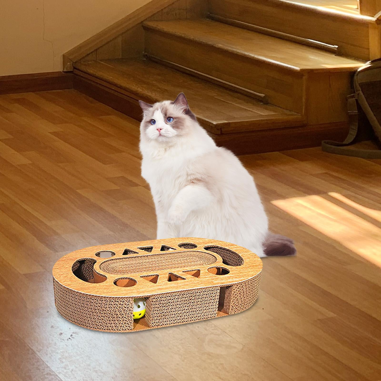 Cat Scratcher with Trackball Scratching Resistant Kitty Exercise Scratch Pad Oval