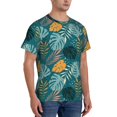 thumbnail image 2 of Vsdgher Tropical Leaves Print Men's Dry Fit Mesh Athletic Shirts Moisture Wicking Tennis T-Shirt Tops, 2 of 9