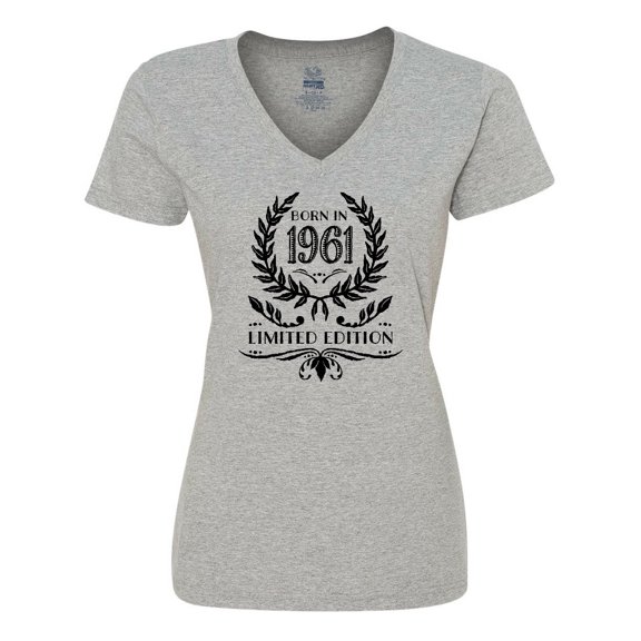 Inktastic Born in 1961 Limited Edition Women's V-Neck T-Shirt