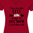 thumbnail image 4 of Inktastic I Have 2 Titles Titi and Dog Mom I Rock Them Both Women's V-Neck T-Shirt, 4 of 5
