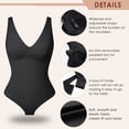 thumbnail image 4 of Vaslanda Women Thong Shapewear Bodysuit Tops with Built-in Bra Pads Smooth Tummy Control Body Shaper, 4 of 7