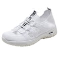 thumbnail image 5 of Orthopedic Walking Shoes for Women Breathable Mesh Slip on Wide Shoes Arch Support Lightweight Antislip Casual Sneakers White Size 8.5, 5 of 5