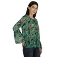 thumbnail image 2 of Moomaya Printed Flared Full Sleeve Tops For Women Summer Casual Short Kurta-9R, 2 of 9