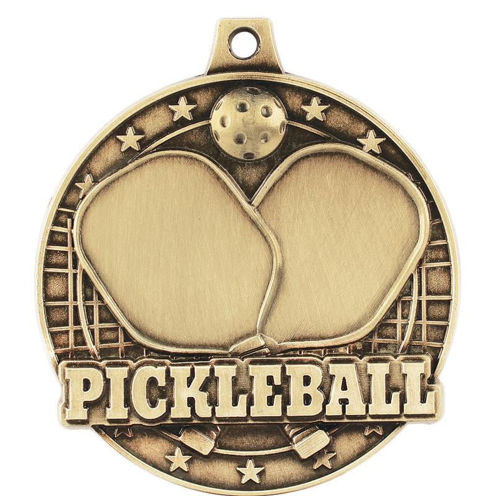 Pickleball Medals, 2" Gold Diecast Pickleball Medal Award 10 Pack