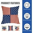 thumbnail image 2 of 4th of July Patriotic Decorative Throw Pillow Covers 18 x 18 Set of 4, America USA Freedom Paw Print Outdoor Pillowcase, American Blue Red White Stripes Stars Cushion Case Home Decor, 2 of 5
