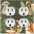 thumbnail image 1 of Metal Light Switch Plate Cover Cute Forest Animals Squirrel Mouse ANM014, 1 of 13