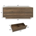 thumbnail image 5 of 43” Square Coffee Table with Storage, 43" D x 43" W x 17" H Modern Large Square Center Table with 2 Drawers, Wood Coffee Table for Living Room, Light Brown, 5 of 9