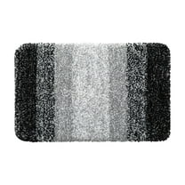 Btomtd 19.68' x 31.49' Flocked Entryway Mat Bath Absorbent Floor Mat Plush Doormat for Tub Shower Area Non Slide Carpet Kitchen Foot Rug, Black