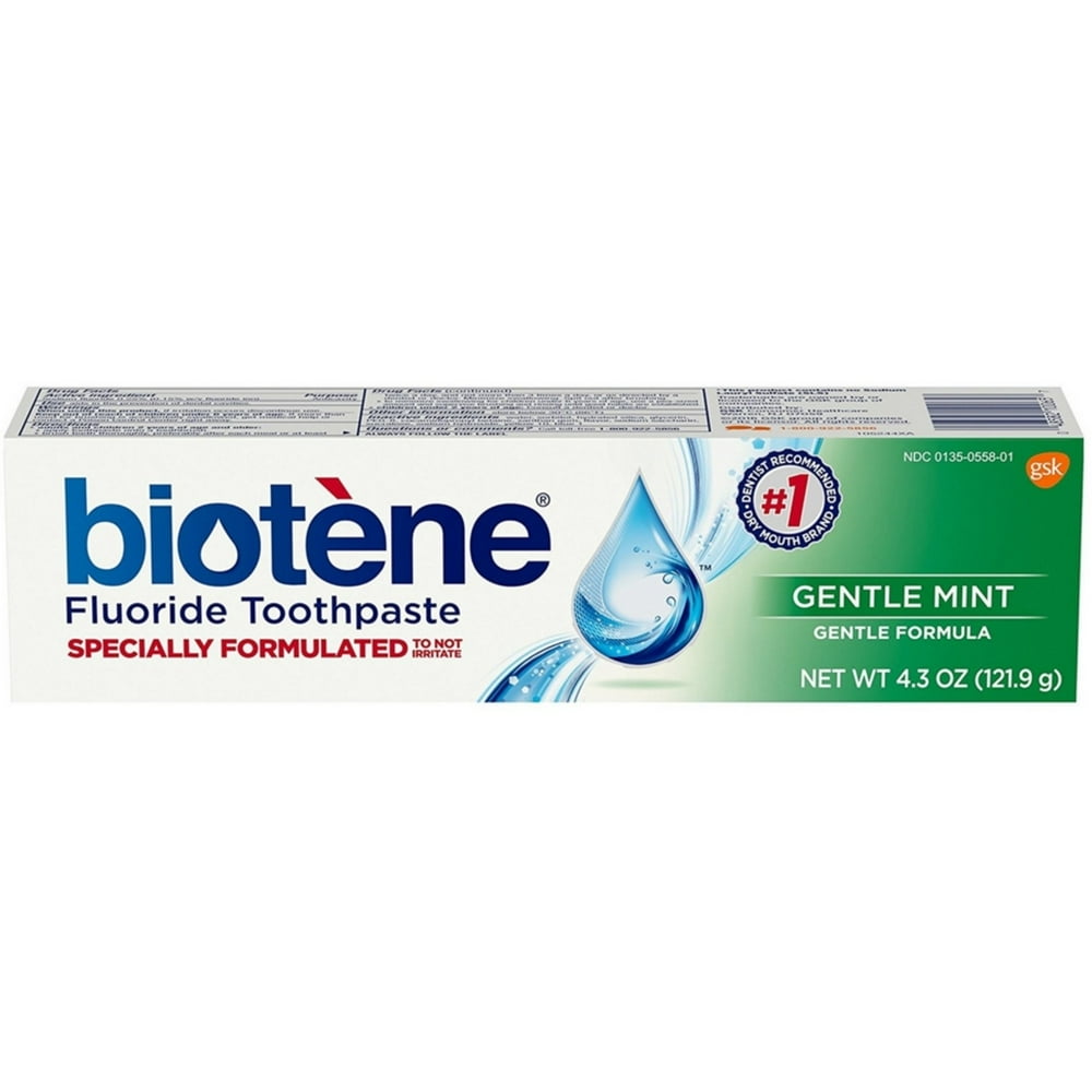 Biotene Fluoride Toothpaste, Gentle Mint 4.3 oz (Pack of 6) - Walmart ...