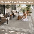thumbnail image 3 of SIXHOME 4' x 6' Outdoor Area Rug, Gray Modern Bordered Polypropylene Patio Rug, Indoor Outdoor Rug for Deck, Porch, Backyard, Living Room, 3 of 8