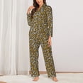 thumbnail image 2 of Yiaed Leopard Print Pajamas Women's Long Sleeve Sleepwear Soft Button Down Loungewear Pjs Lounge Set Nightwear Womens Pajama Pants-X-Large, 2 of 7