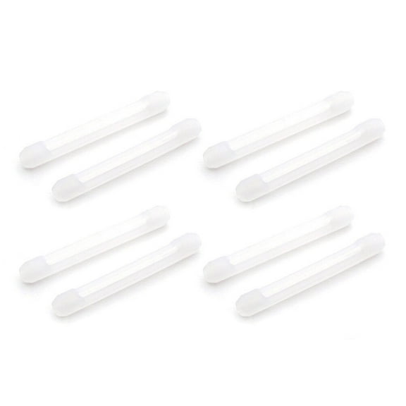 LEORX 4 Pairs Silicone Sleeve Eyeglass Ear Grip Transparent White for Sports Active Life